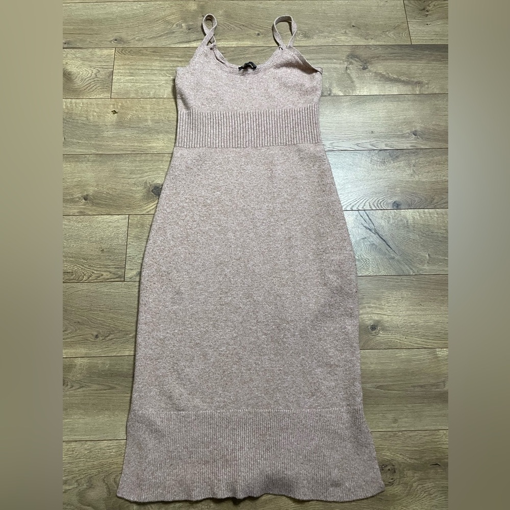 Express Sleeveless Knit Midi Dress in Taupe - Picture 7 of 15